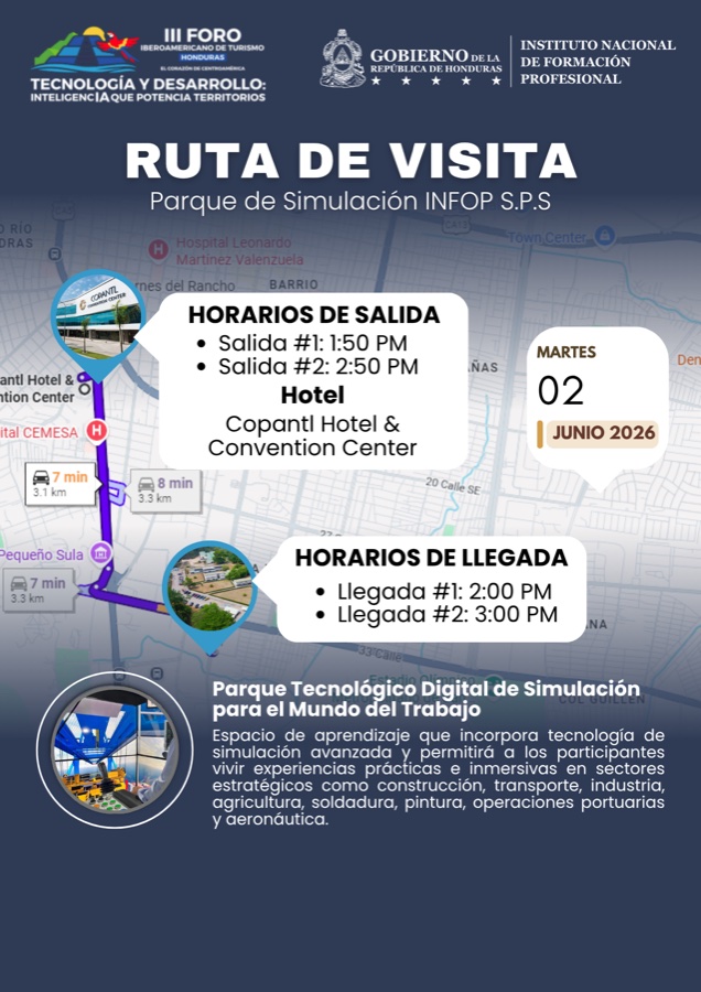 Flyer Parque de Simulación INFOP San Pedro Sula
