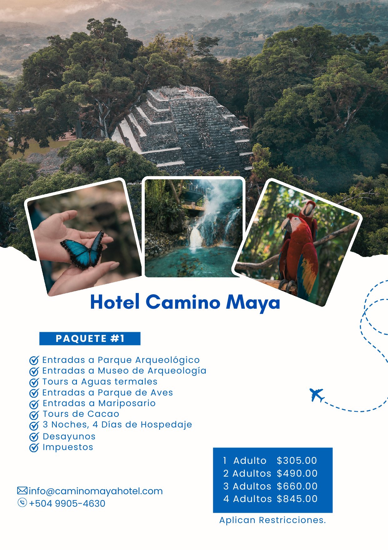 Portada del folleto Hotel Camino Maya